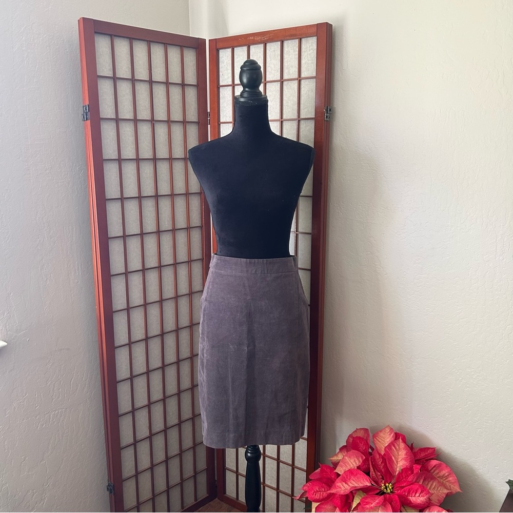 J. Crew Grey Corduroy Pencil Skirt